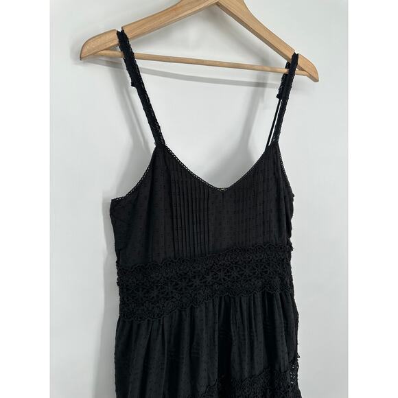 Anthropologie Love The Label Maxi Dress V-Neck Eyelet Lace Tiered Swiss Dot - Picture 5 of 11